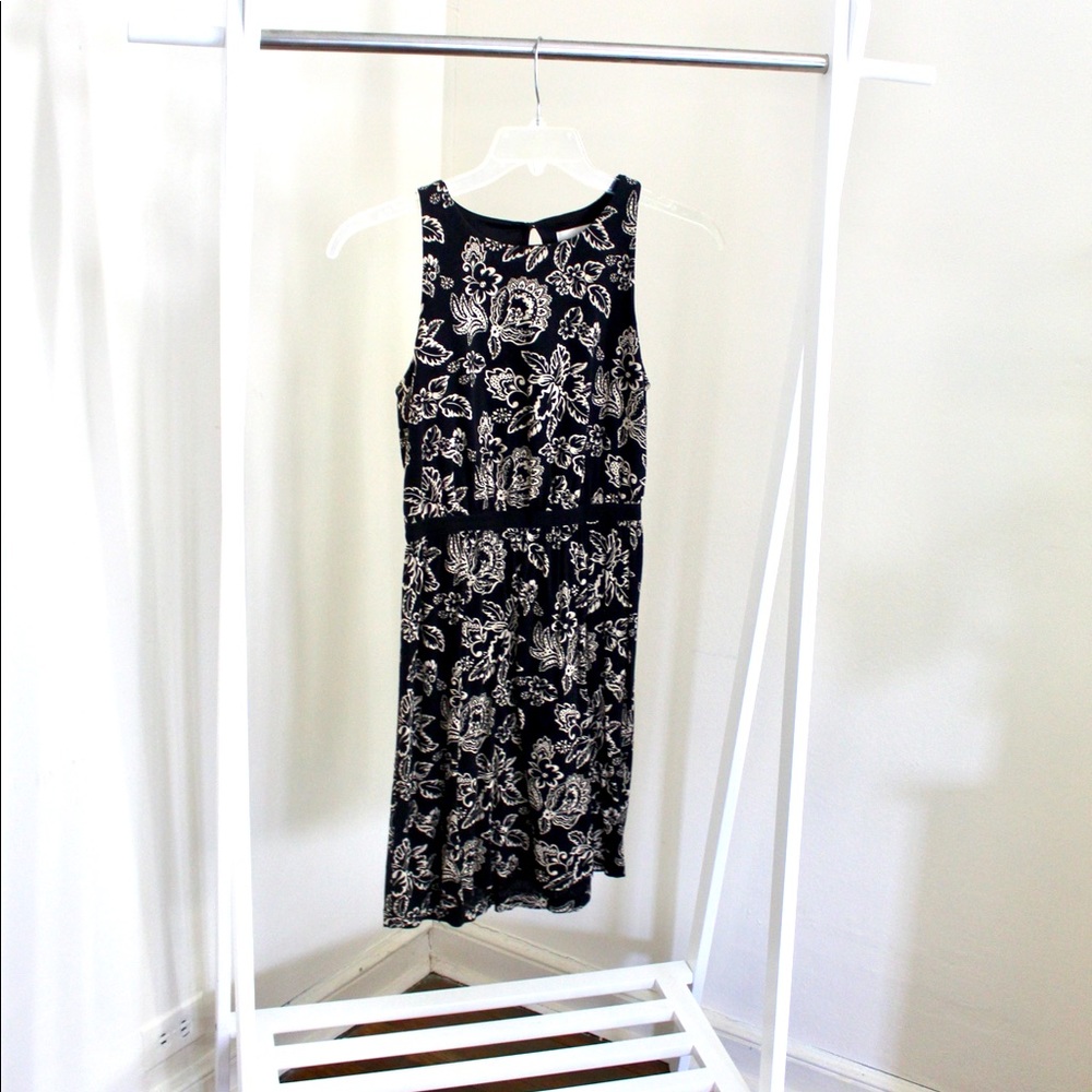 Loft Black & White Floral Dress